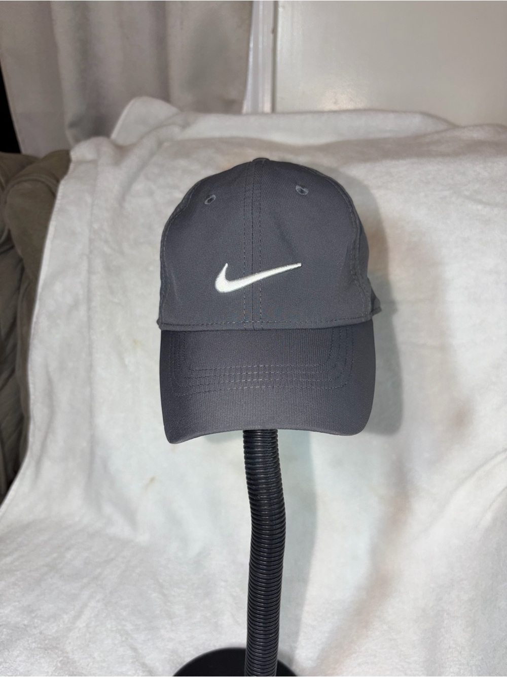 Nike Gray Baseball Cap with White Swoosh